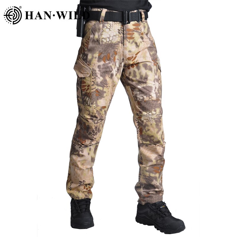 HANWILD Cargo Pants Men Casual Camouflage FIshing Pants Fashion Streetwear Jogger Tactical Military Trousers Men Cargo Pants