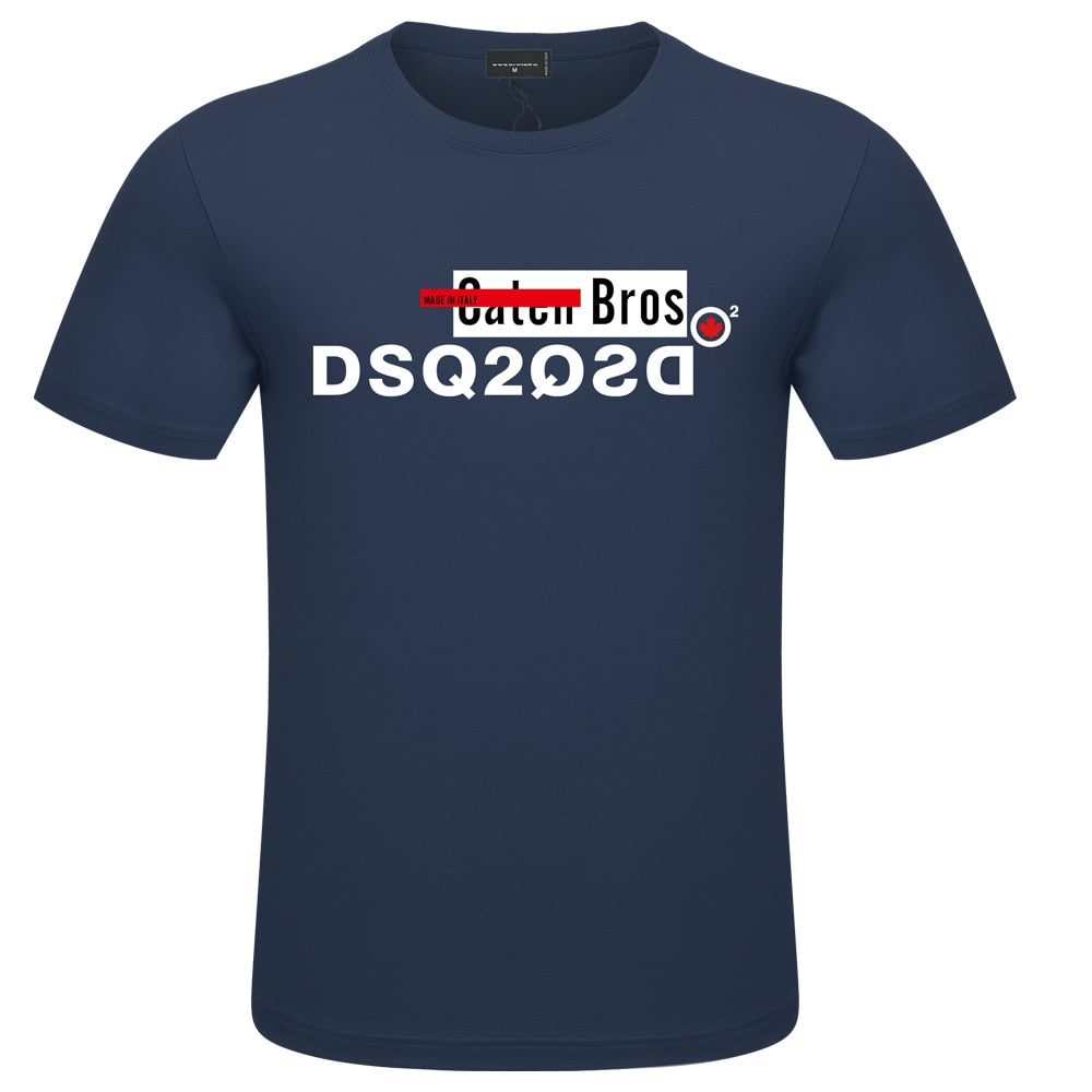 DSQ2 brand Mens Summer O-T-shirt Mens Mens Casual Print Short Sleeve Couple T-shirt High Quality Cotton Hip Hop Tees Streetwear