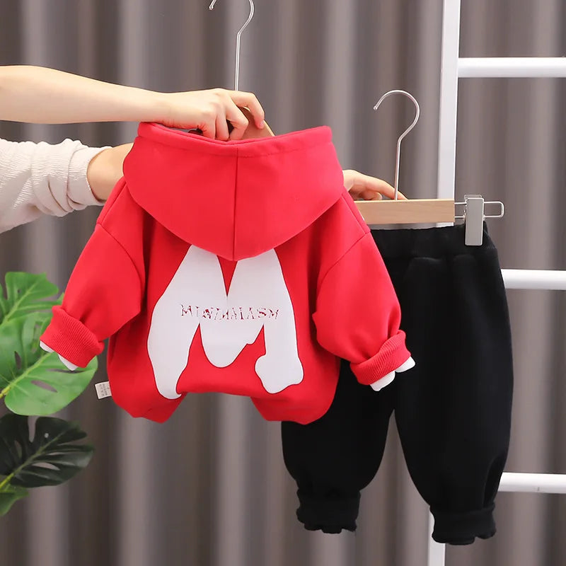 Neue Winter Baby Mädchen Kleidung Sets Warm Halten Mode Mit Kapuze Mantel + Hosen 2Pcs Mädchen Anzug Geburtstag Geschenke 1-6 jahre Kinder Kleidung