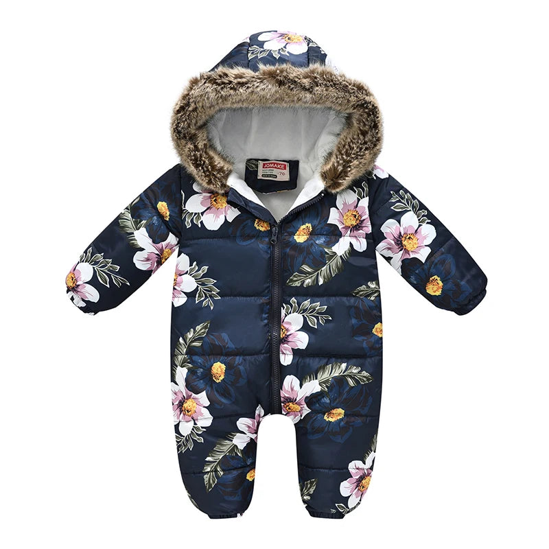 6 9 12 18 24 36 Monate Winter Baby Stram pler niedlichen Cartoon warme Mode Kapuze Reiß verschluss Pelz Kragen Junge Overall neue Kinder tücher