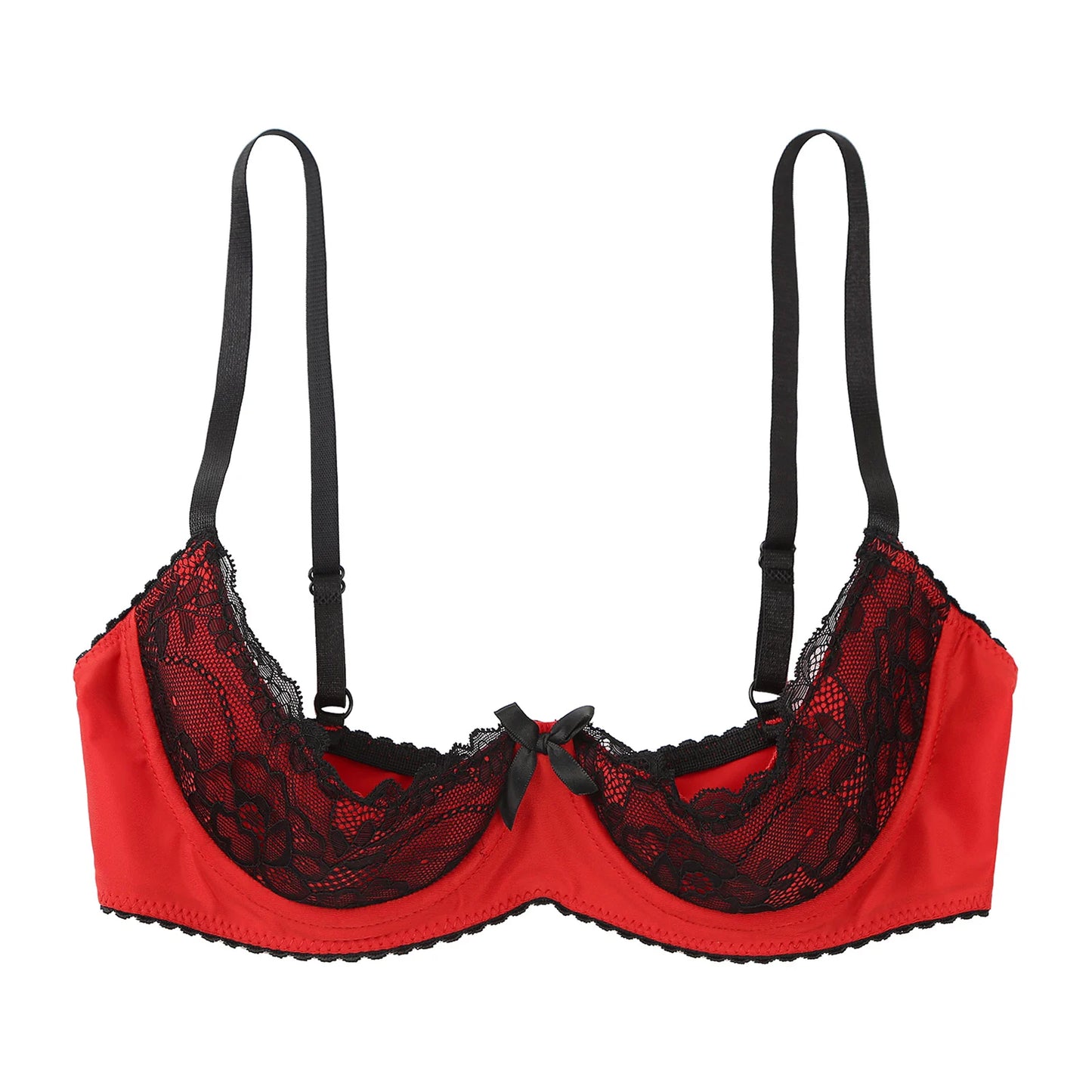 Damen sexy bestickte Spitze Demi Cup BHs Balcon ette ungefüttert unter verdrahtet Regal BH Bra lette Push-up Bandeau Unterwäsche