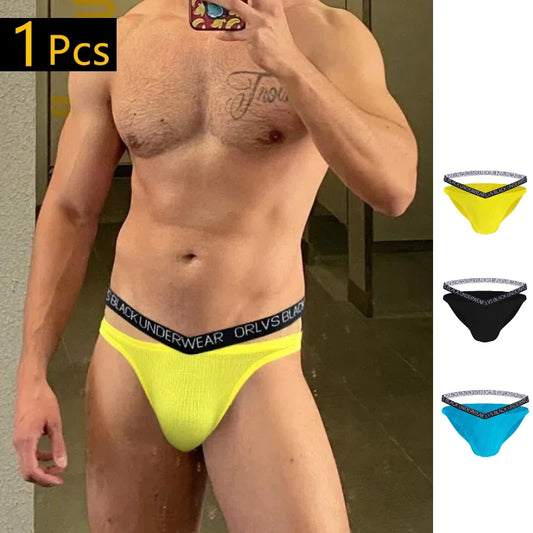 Orlvs Männer Unterwäsche Low-Rise bequeme schnell trocknende Männer Bikini niedrige Taille Hüfte Lifting Höschen neue sexy Slips Dreieck or6311