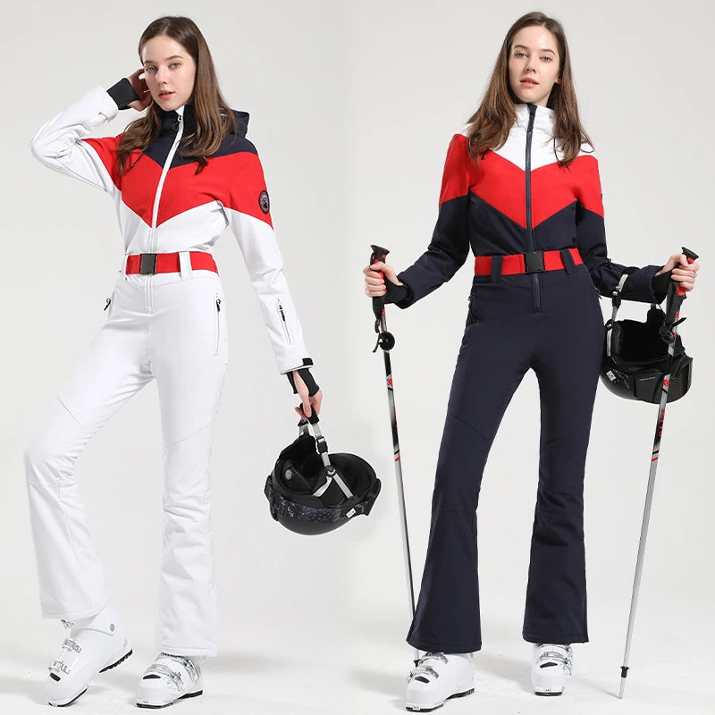 Neue Einteiliges Ski Anzug Frauen Dünne Befestigung Overalls Außen Snowboard Set Warme Overalls Wind Proof Wasserdichte Winter Kleidung