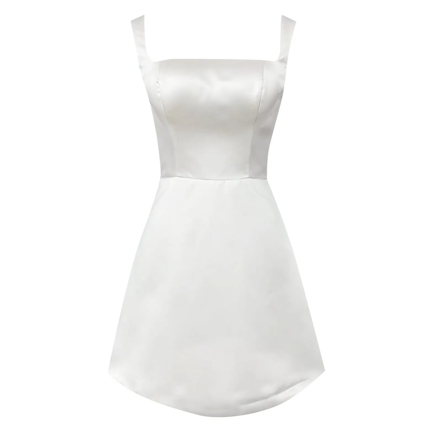 Einfarbig minimalist isch kurz eine Linie Kleid Satin ärmellose Hochzeit elegante Kleider moderne Cocktail Abendkleider Frauen