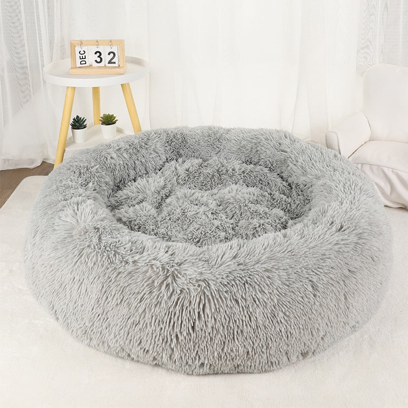 Dog Bed Donut Big Large Round Basket Plush Beds for Dogs Medium Accessories Fluffy Kennel Small Puppy Washable Pets Cat Products