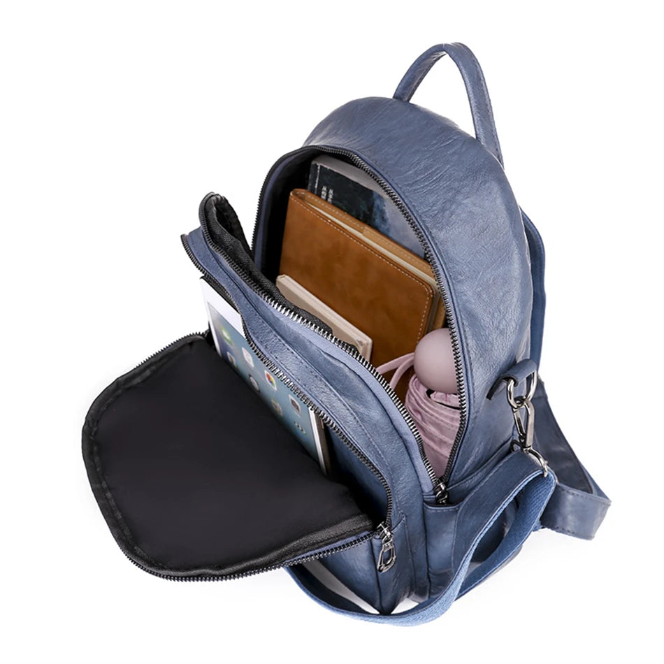 Mode Frauen Große Kapazität Schulter Taschen Weiche Pu Leder Rucksäcke für Schule Teenager Mädchen Multifunktionale Reise Rucksäcke