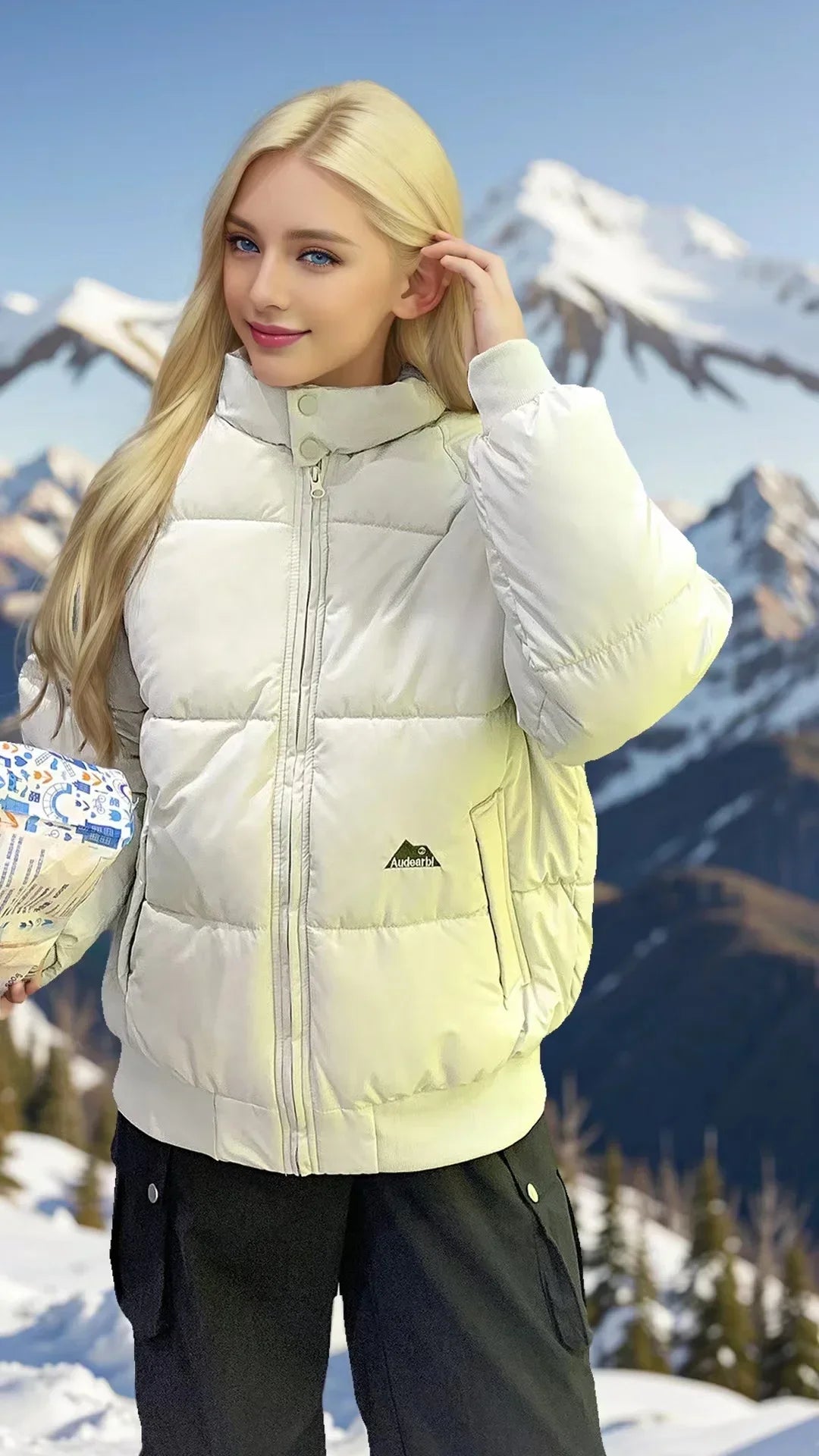 Süße Frau Daunen Baumwoll mantel Winter jacke warm lose koreanische Mode Stand Kragen Reiß verschluss 2024 neue weibliche Puffer jacke gepolstert