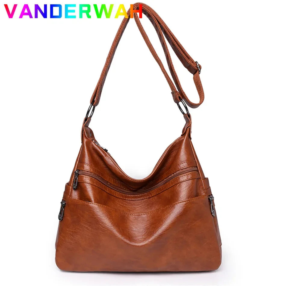 Luxus Pu Leder Messenger Tasche Vintage Frauen Hand Tasche Große Kapazität Casual Hobo Handtasche Geldbörse Weibliche Crossbody Schulter Taschen