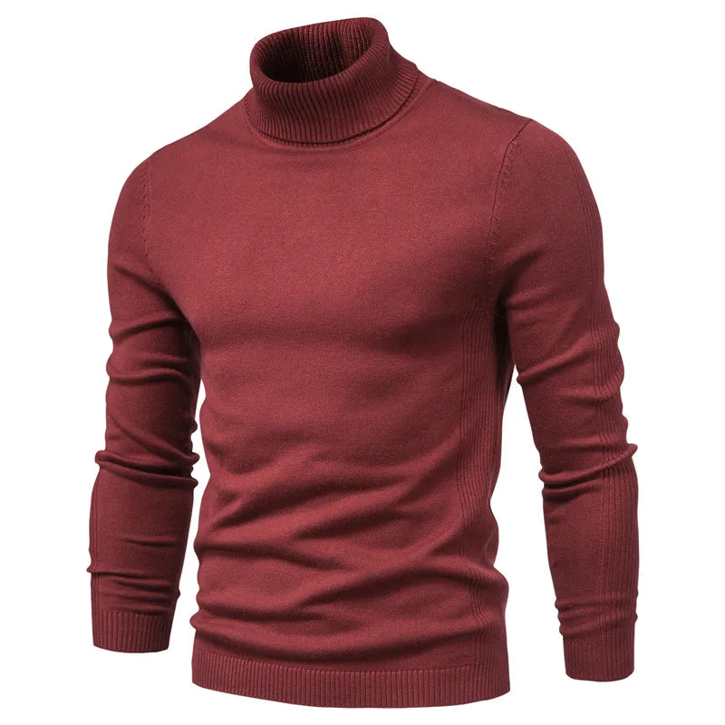 Neue Qualität Winter Herren-Pullover Casual Rollkragen Dicken Pullover Einfarbig Warme Slim Fit Rollkragen Pullover Pullover Männer