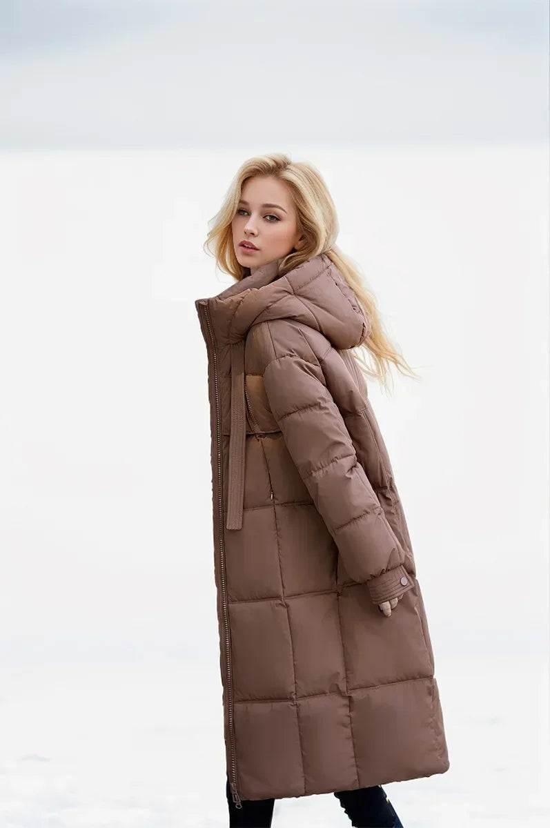 Frauen Parkas 2024 Herbst Winter Daunen Baumwoll jacken gepolstert verdickt Overknee locker lässig lange warme Taschen Mantel Schnee mantel