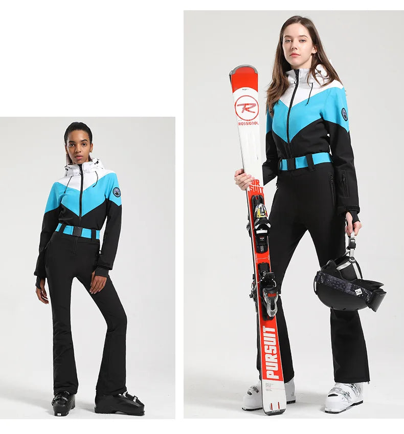 Neue Einteiliges Ski Anzug Frauen Dünne Befestigung Overalls Außen Snowboard Set Warme Overalls Wind Proof Wasserdichte Winter Kleidung