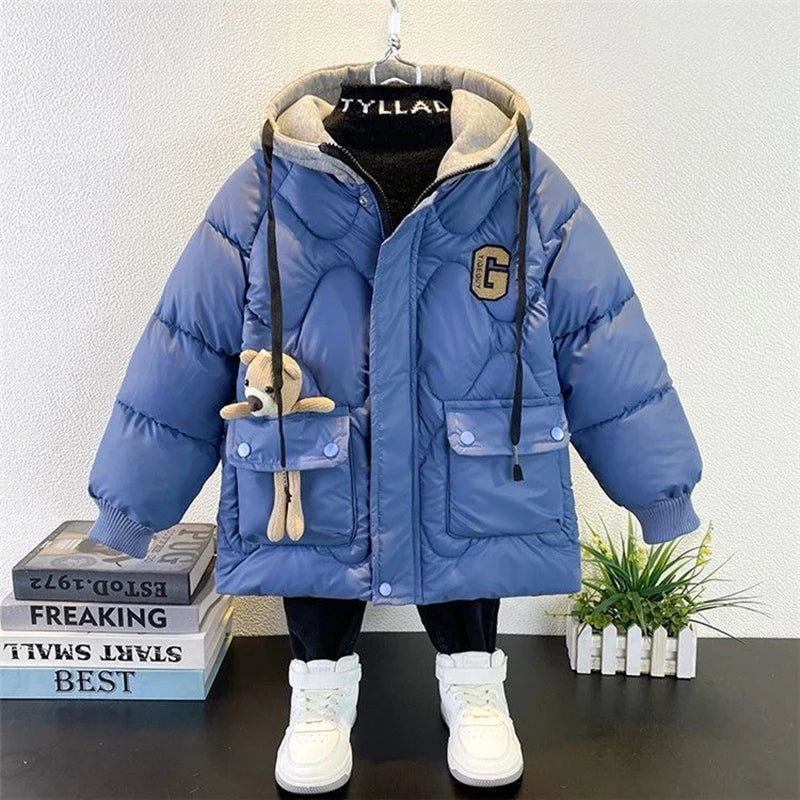 Warm halten Winter Jungen Jacke wasserdicht Mode Baby Mantel Kapuze Reiß verschluss Jungen Oberbekleidung Geburtstags geschenk 4 6 8 10 Jahre Kinder kleidung