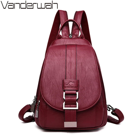 Frauen Anti diebstahl Rucksack Hohe Qualität Leder Schule Schulter Taschen Für Teenager Mädchen Multifunktions Rucksack Damen Brust Tasche