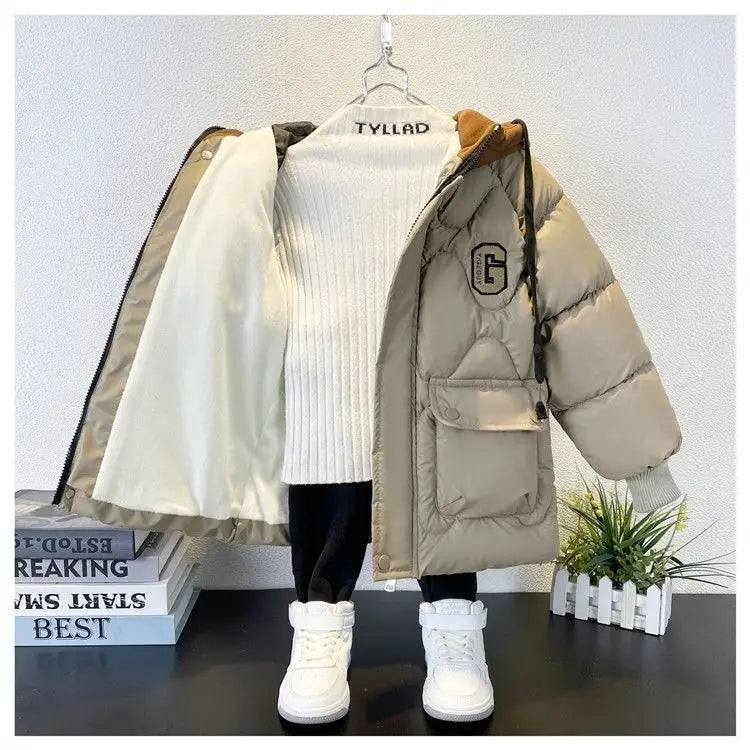 Warm halten Winter Jungen Jacke wasserdicht Mode Baby Mantel Kapuze Reiß verschluss Jungen Oberbekleidung Geburtstags geschenk 4 6 8 10 Jahre Kinder kleidung