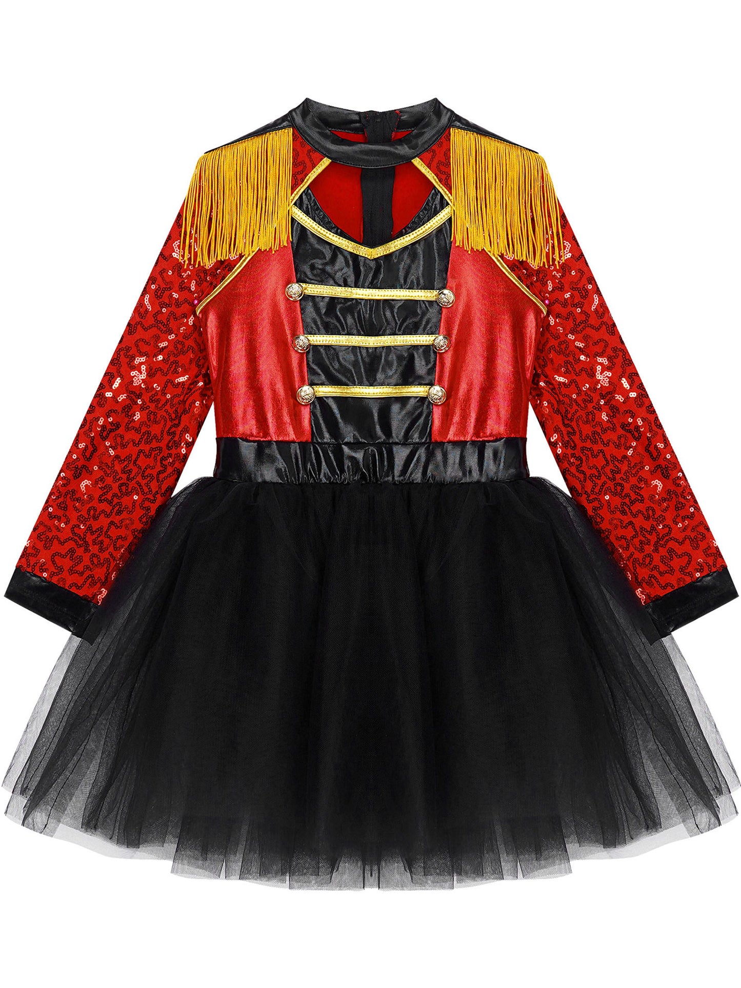 Kinder Mädchen Zirkus Ring master Kostüm Halloween Showman Löwe Tamer Pailletten Tutu Kleid Trikot für Weihnachten Bühnen performance