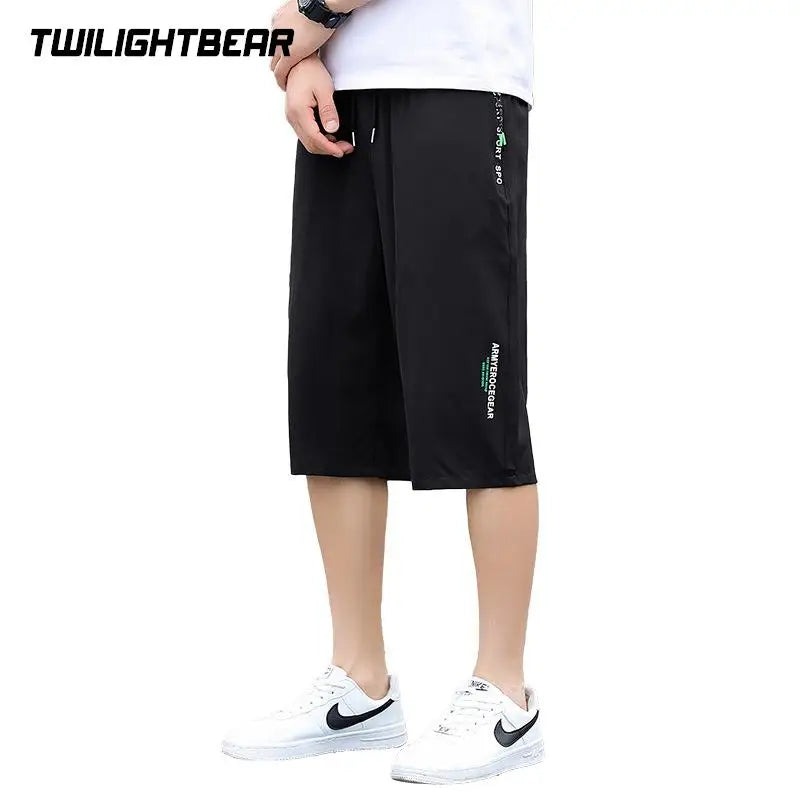 Plus Size Stretch Men's Cropped Pants Casual Pants 8XL Summer Letter Printing Streetwear Beach Pant Men Clothing Sweat Pants F20