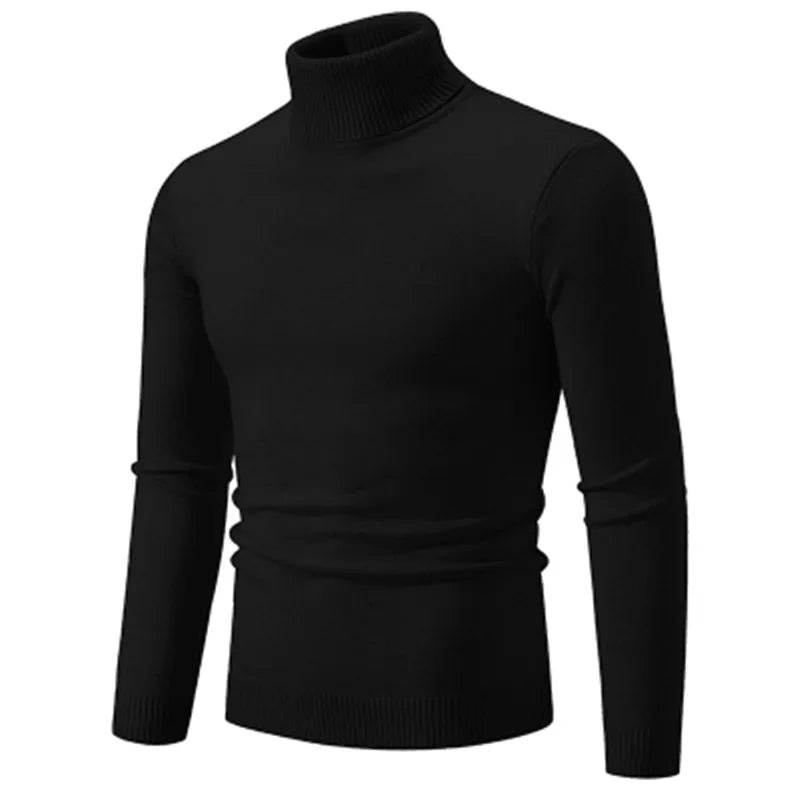 Herren gestrickte Roll kragen pullover Herbst Winter Slim Fit Strick pullover Männer lässig einfarbig Roll kragen pullover Strick pullover Mann