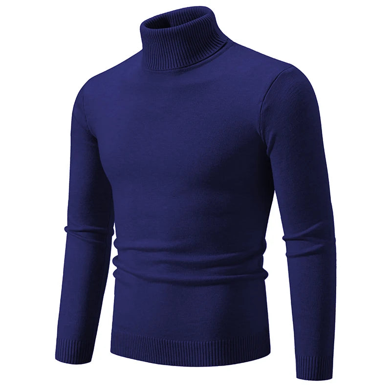 Herren gestrickte Roll kragen pullover Herbst Winter Slim Fit Strick pullover Männer lässig einfarbig Roll kragen pullover Strick pullover Mann