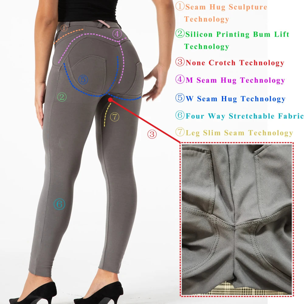 Shascull fites Melodie Silber Leder Hose mit hoher Taille und Ring reiß verschluss sexy enge Hüfte Scrunch Bum Leder Leggings