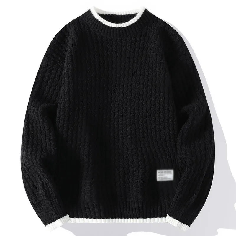 Neue Herbst Winter Herren Mock Neck Pullover Gestrickte Pullover Fashion Casual Strickwaren Männer Jugendliche Vitalität Pullover Pullover Mann