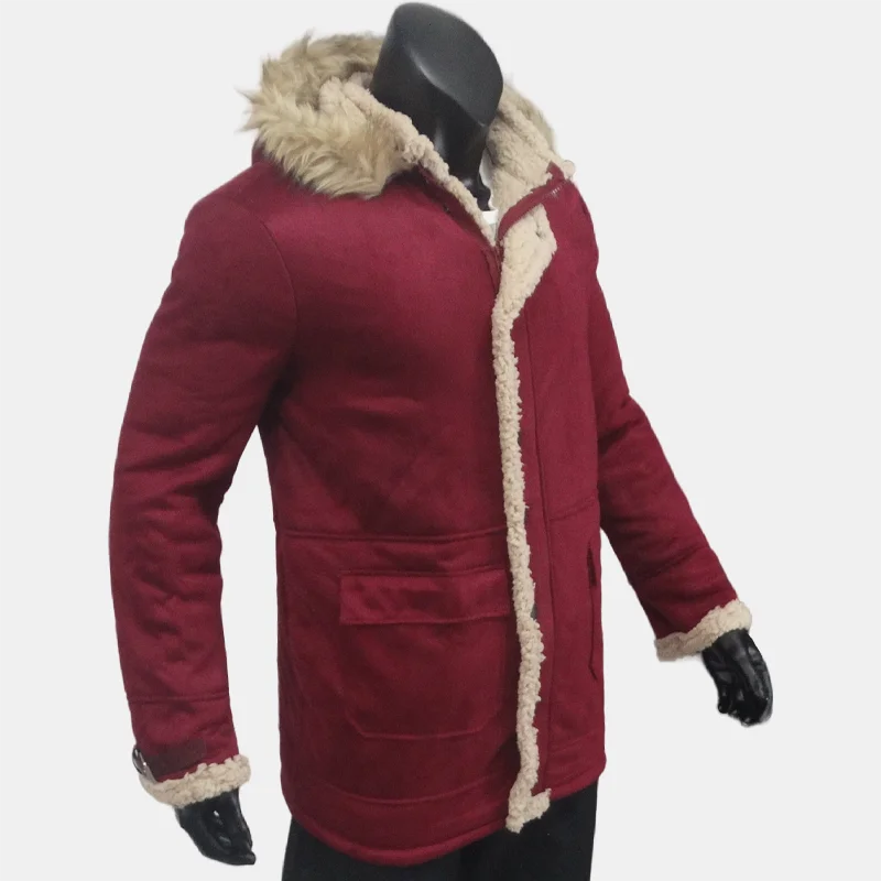 Winter herren Jacken Wildleder Warme Windjacke Mit Kapuze Fleece Jacke Männer Wolle Verdickt Pelz Kragen Oberbekleidung männer Kleidung S-5XL