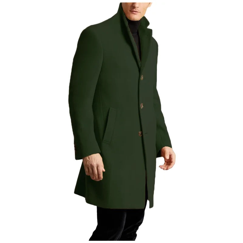 Herren mantel gefüttert Herbst Winter neue Jacken Mann lange Kleidung Jacke England britischen Stil Wolle Revers Oberbekleidung EU-Größe M-XXL