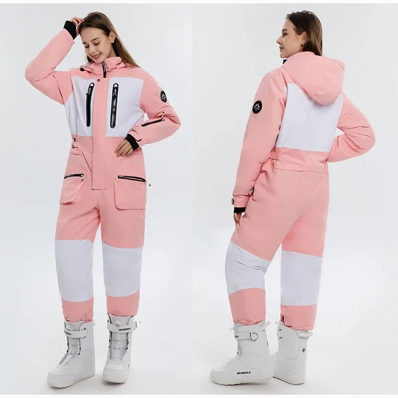 Frauen Winter Onesies Ski Anzug Im Freien Snowboard Jacke Hosen Herren Windproot Schnee Mantel Warme Isolierte Ski Overall Schneeanzug