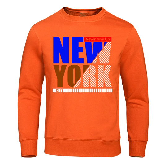 Never Give Up New York City Street Hip Hop Hoodie Mens Sport Hip Hop Top Pullover Warm Clothes Comfortable Fleece Hoodies Men