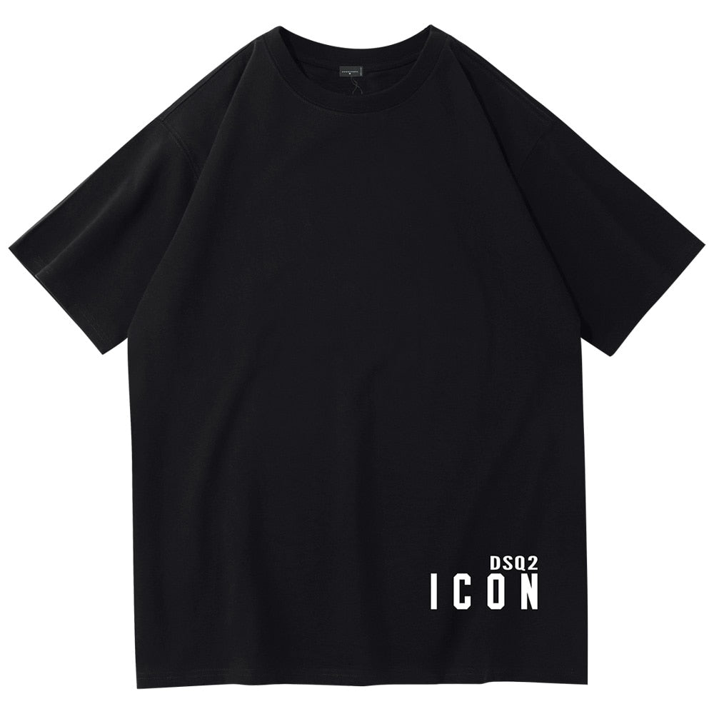DSQ2 Brand Mens Women T-shirt ICON letter Print Short Sleeve Couple O-Neck T-shirt Cotton Sports T-shirt Hip Hop Tees Streetwear