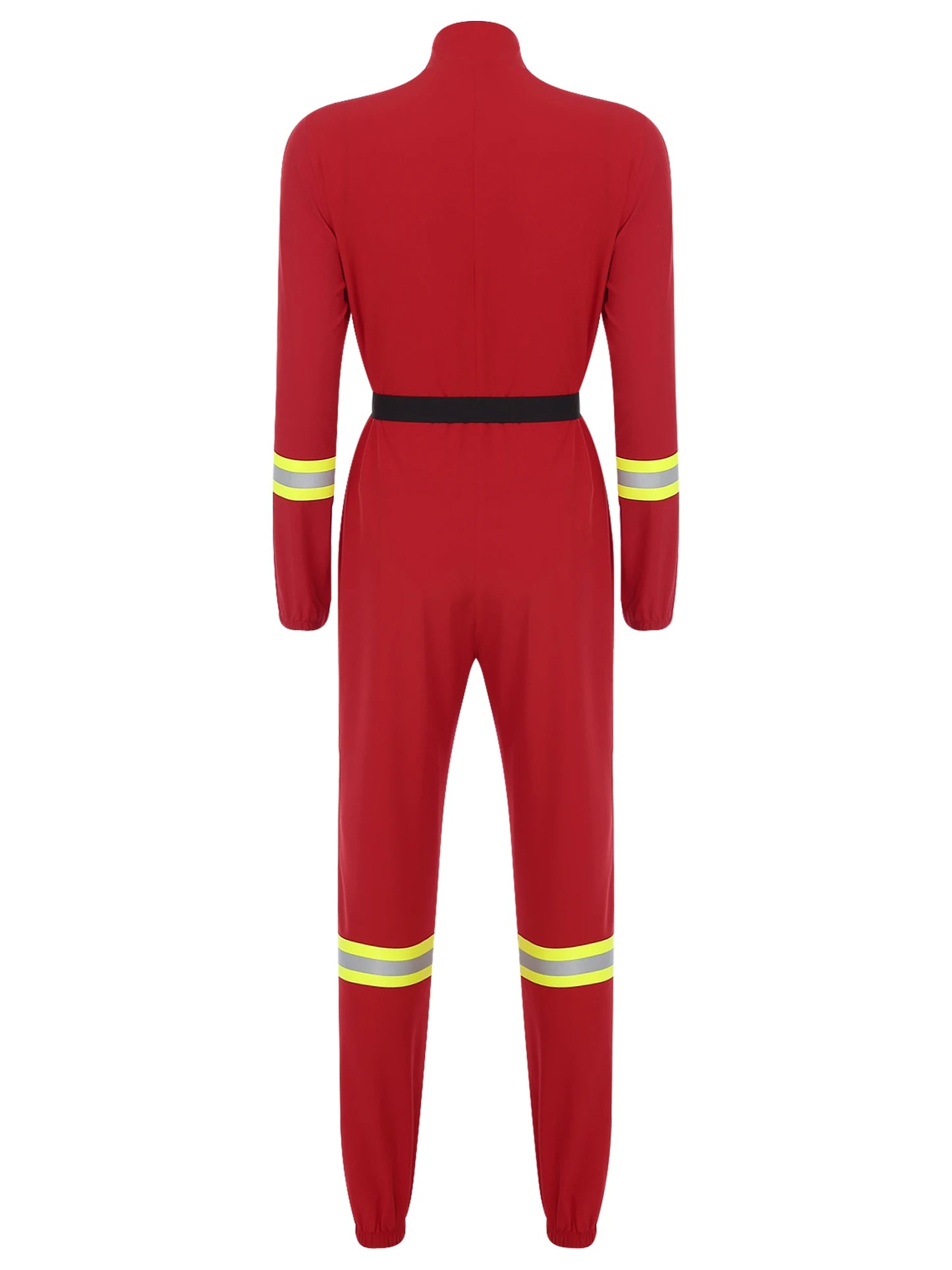 Damen Feuerwehr mann Kostüm Feuerwehr mann Langarm Front Reiß verschluss Overall Stram pler Overalls für Halloween Party Rollenspiel verkleiden