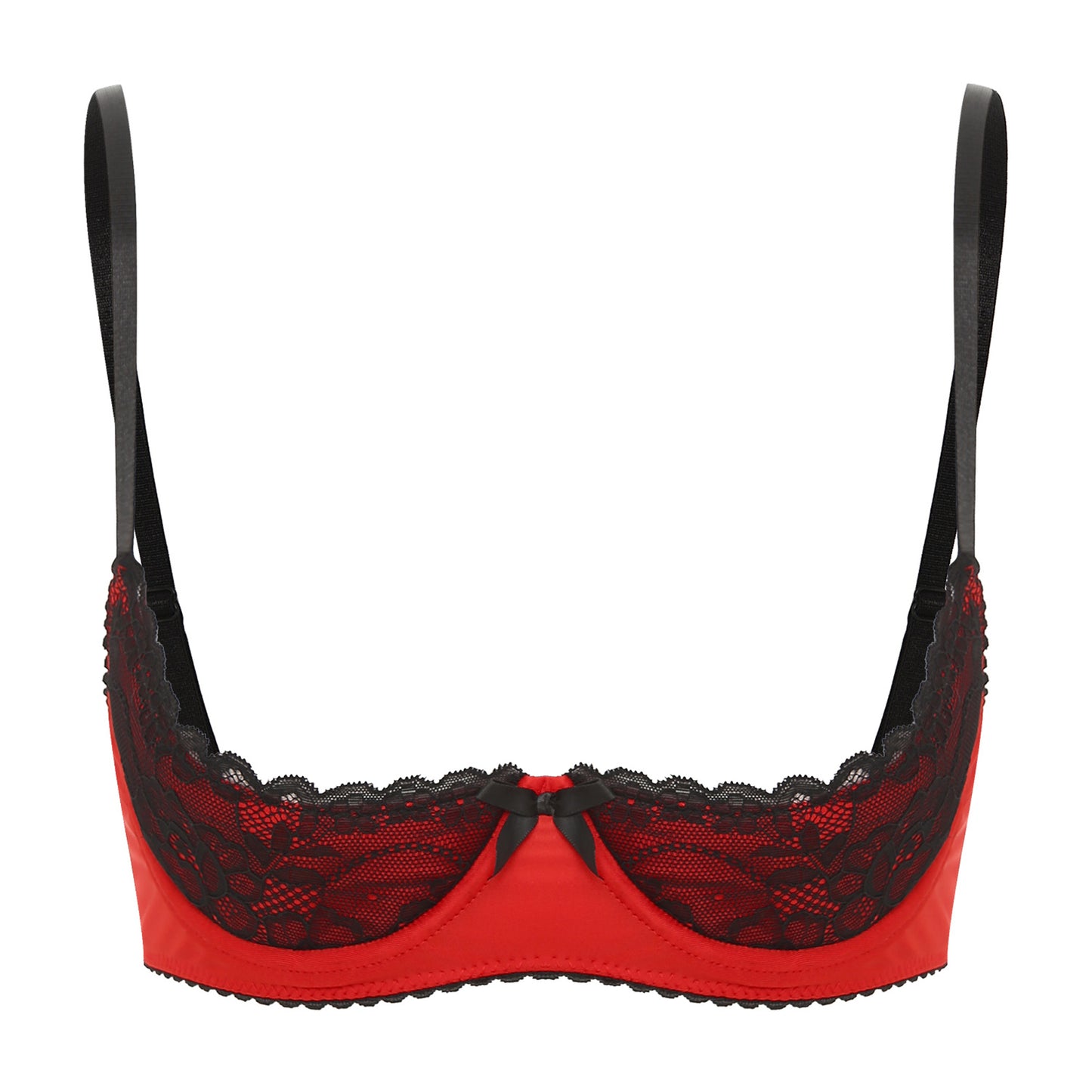 Damen sexy bestickte Spitze Demi Cup BHs Balcon ette ungefüttert unter verdrahtet Regal BH Bra lette Push-up Bandeau Unterwäsche