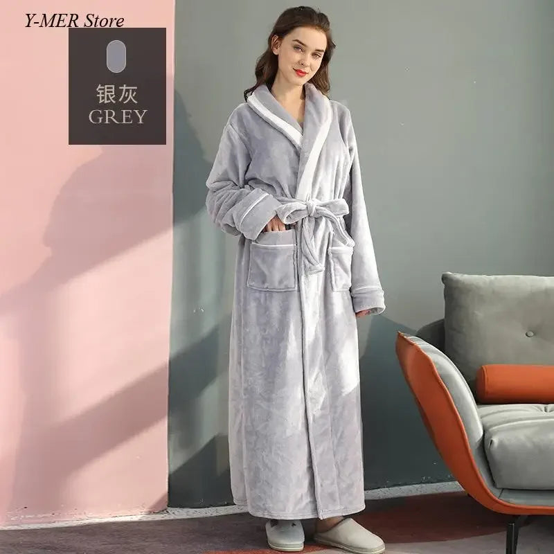 Nachtwäsche Lose Kimono Nachtwäsche Paar Verdicken Flanell Robe Männer Warme Herbst Winter Neue Intimate Dessous Lose Bademantel