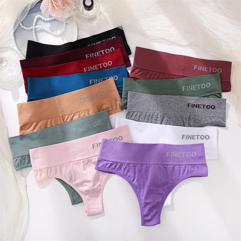 Mid Waist Seamless Thongs Women Soft T-back Panties M-2XL G-string Underwear Ladies Letter Bikini Underpants Female Lingerie