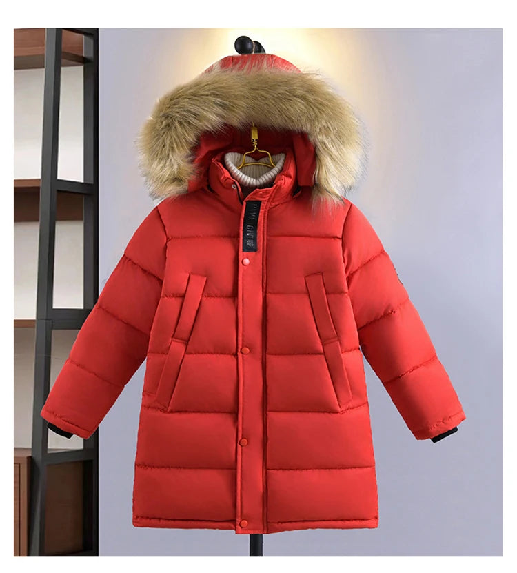 5 6 7 8 9 10 11 12 Jahre Jungen Jacke Winter verdicken warm halten Kinder Jacke Mode Reißverschluss Kapuze Jungen Mantel Teenager Kinder Kleidung