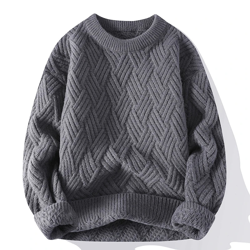 Herbst Winter o Hals Kint Pullover Männer einfarbig Casaul Pullover lose gestrickte Mode Streetwear warme Pullover Pullover Mann