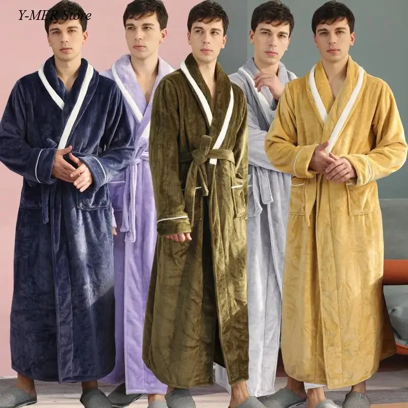 Nachtwäsche Lose Kimono Nachtwäsche Paar Verdicken Flanell Robe Männer Warme Herbst Winter Neue Intimate Dessous Lose Bademantel