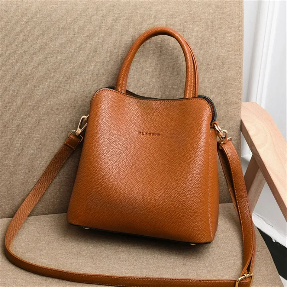 Neue 3-Haupttaschen-Leder-Luxus-Handtaschen für Damen, Designer-Umhängetaschen für Damen, kleine lässige Einkaufstasche, Sac A Main