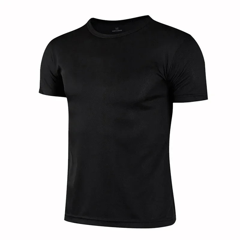 Schnellt rocknende Rundhals-Sport-T-Shirt Fitness-Fitness-Shirt Trainer Laufen T-Shirt Männer atmungsaktive Sport bekleidung костюм женский летний