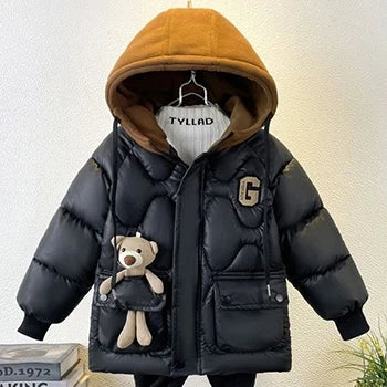 Warm halten Winter Jungen Jacke wasserdicht Mode Baby Mantel Kapuze Reiß verschluss Jungen Oberbekleidung Geburtstags geschenk 4 6 8 10 Jahre Kinder kleidung