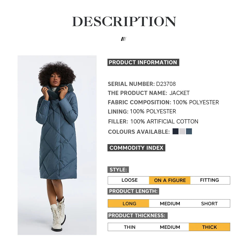 MIEGOFCE 2024 Winter Baumwolle Parka Mode Faux Pelz Kragen Langarm Warme frauen Mantel Winddicht Stepp Kapuze Jacke D23708