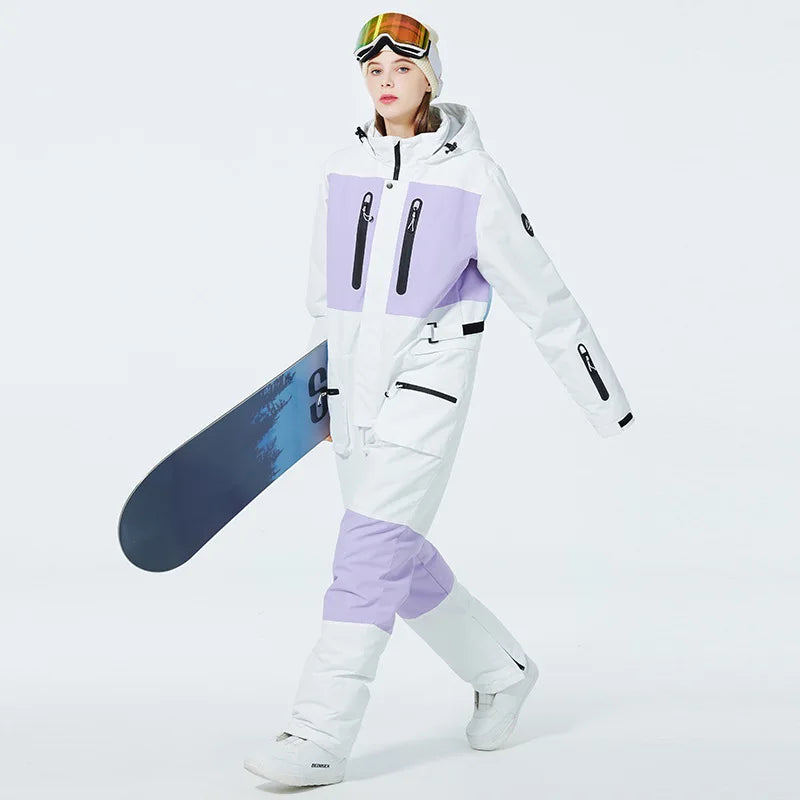 Neue Mode Eine-Stück Ski Anzug Männer Frauen Winter Winddicht Wasserdicht Skifahren Overall Snowboarden Anzüge Weibliche Schnee Kostüme