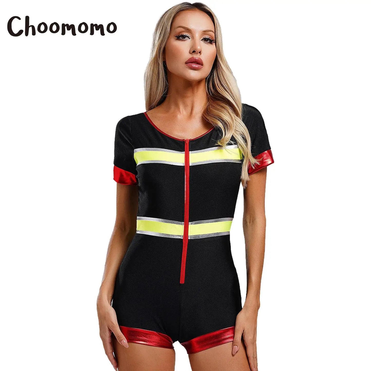 Damen Feuerwehr mann Kostüm Feuer Kapitän einteiligen Overall Bodysuit Stram pler für Halloween Cosplay Party Rollenspiel Kostüm verkleiden