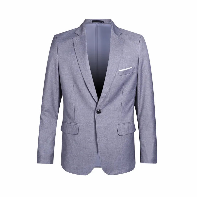 Blaue Männer Blazer Arbeits büro Männer Smoking für formelle Anlässe Taschen Mantel Blazer männliche benutzer definierte Männer Business schlanke Blazer