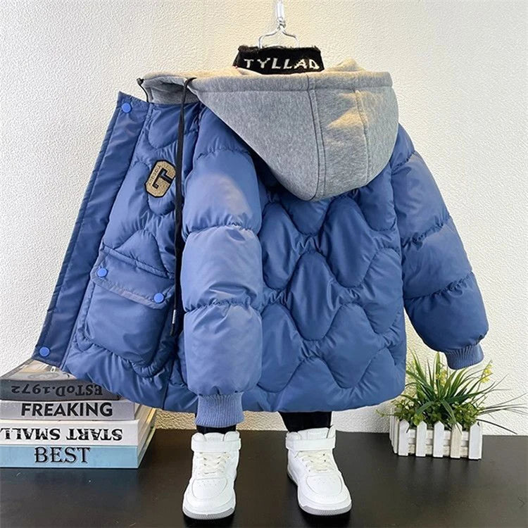 Warm halten Winter Jungen Jacke wasserdicht Mode Baby Mantel Kapuze Reiß verschluss Jungen Oberbekleidung Geburtstags geschenk 4 6 8 10 Jahre Kinder kleidung