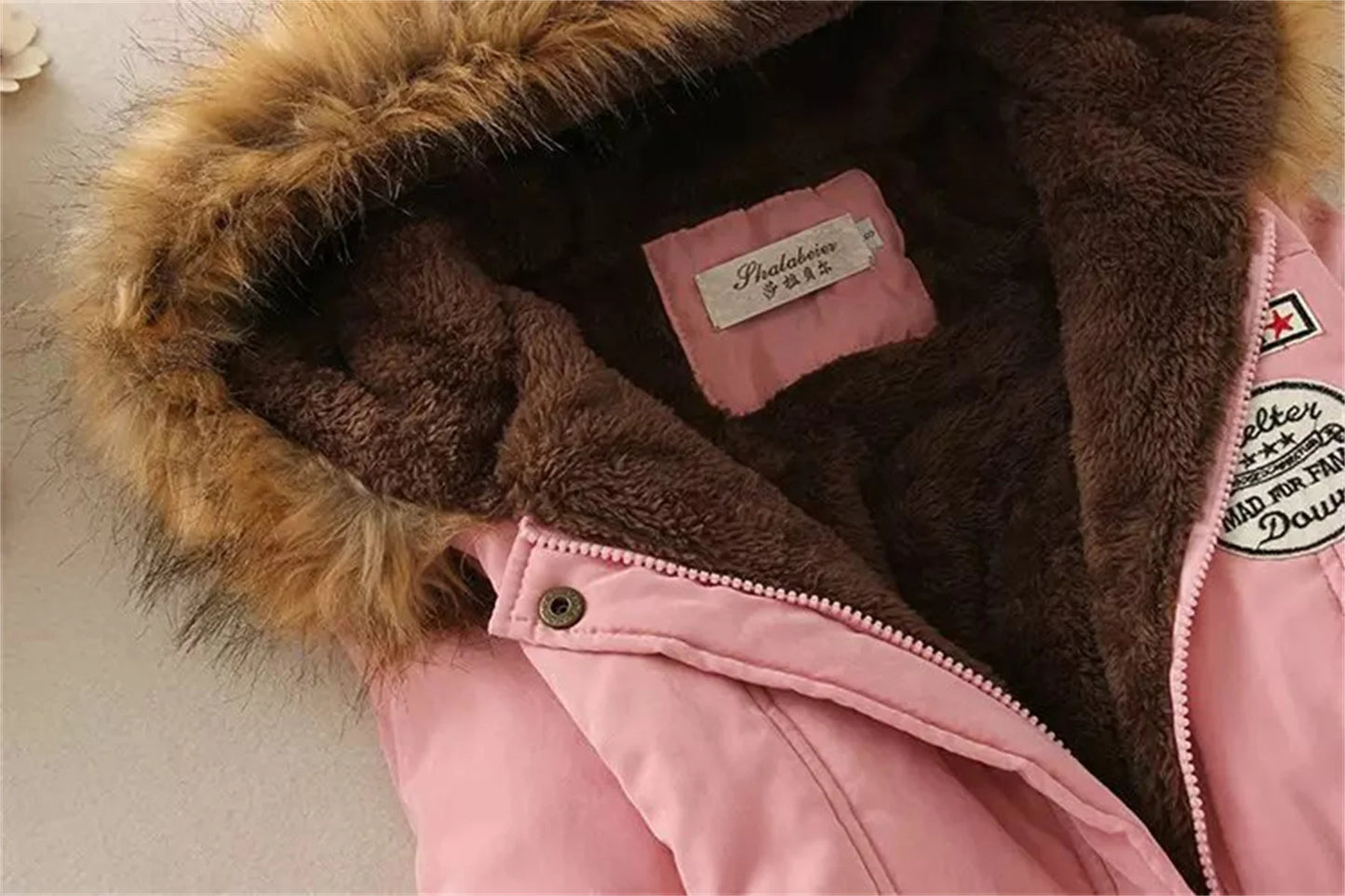 Fleece gefütterte Kapuze Daunen jacke Wintermantel für Frauen warme Kordel zug gepolsterte Parkas koreanische lässige Streetwear weibliche Puffer Outwear