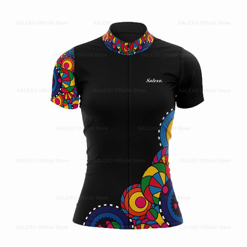 Fancy Pattern Women Summer Cycling Jersey Set Bib Shorts MTB Ropa Ciclismo Breathable Sportswear Cycling Clothing Sets