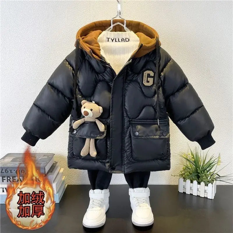 Warm halten Winter Jungen Jacke wasserdicht Mode Baby Mantel Kapuze Reiß verschluss Jungen Oberbekleidung Geburtstags geschenk 4 6 8 10 Jahre Kinder kleidung