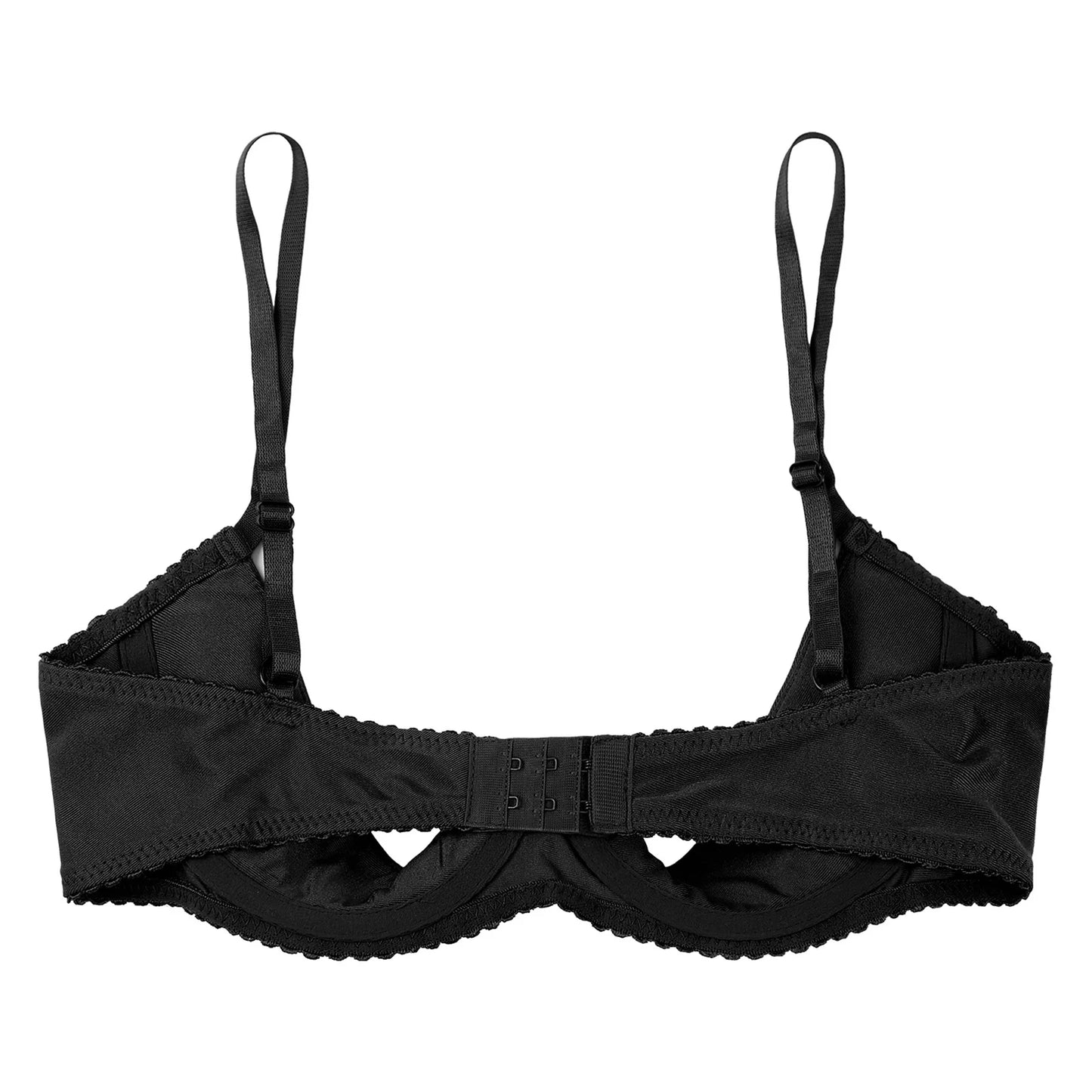 Damen Balcon ette funkelnden Strass Demi Cup Bügel ungefüttert Push-up Regal BH nicht gepolsterte Bra lette Dessous Unterwäsche