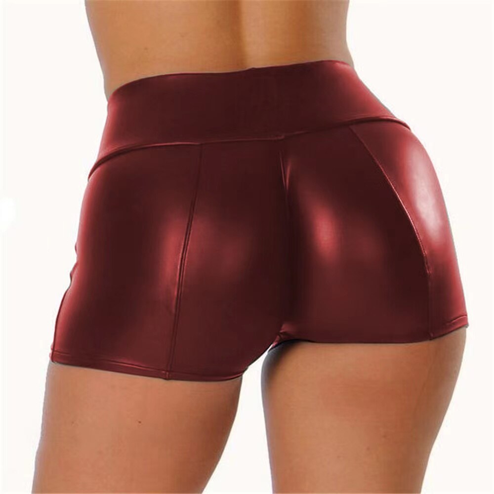Summer Women Plus Size PU Leather Shorts Black Sexy Bodycon Flexible Faux Leather High Waist Shorts Slim Hot Pants 4XL Custom