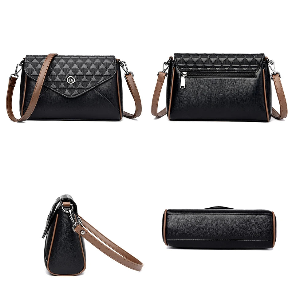 Simple Crossbody Bags for Women High Quality Leather Handbags Purses Luxury Designer 2023 Fashion Ladies Shoulder Messenger Bags